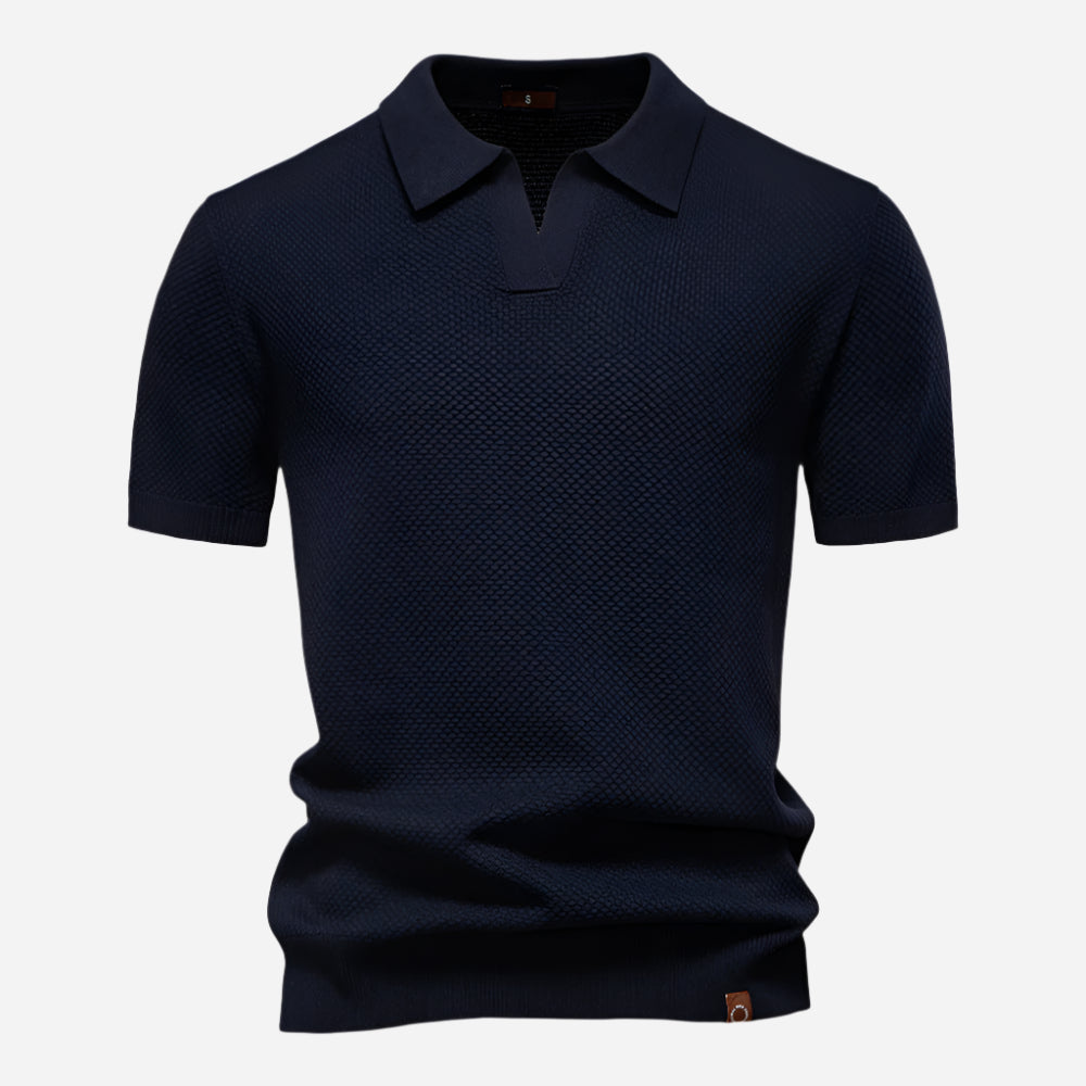 Leonard | Herren Strick Polo mit Kurzarm
