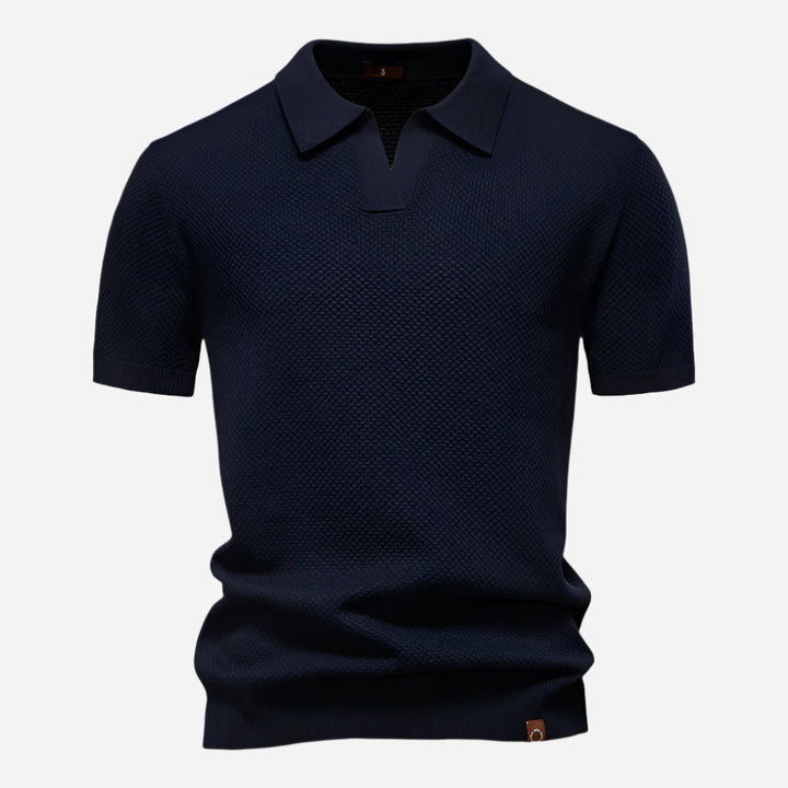Leonard | Herren Strick Polo mit Kurzarm