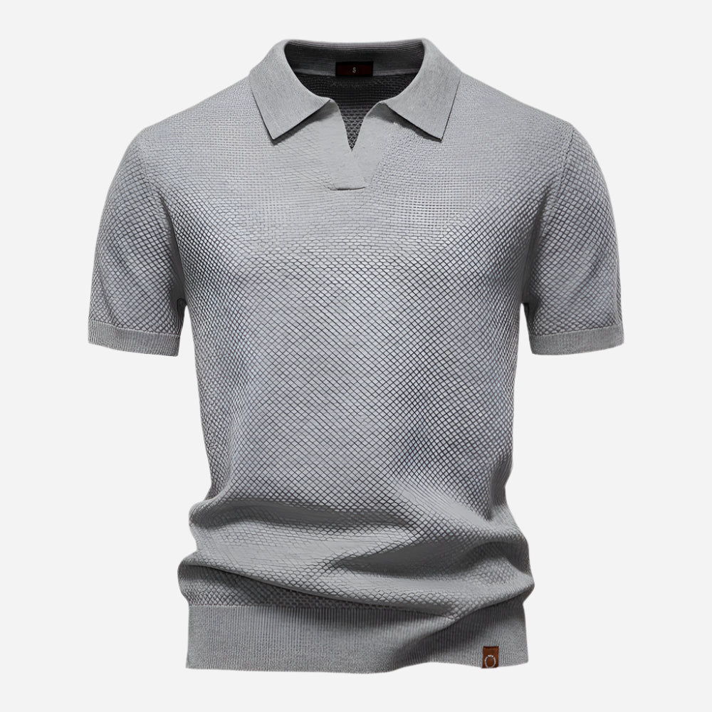 Leonard | Herren Strick Polo mit Kurzarm