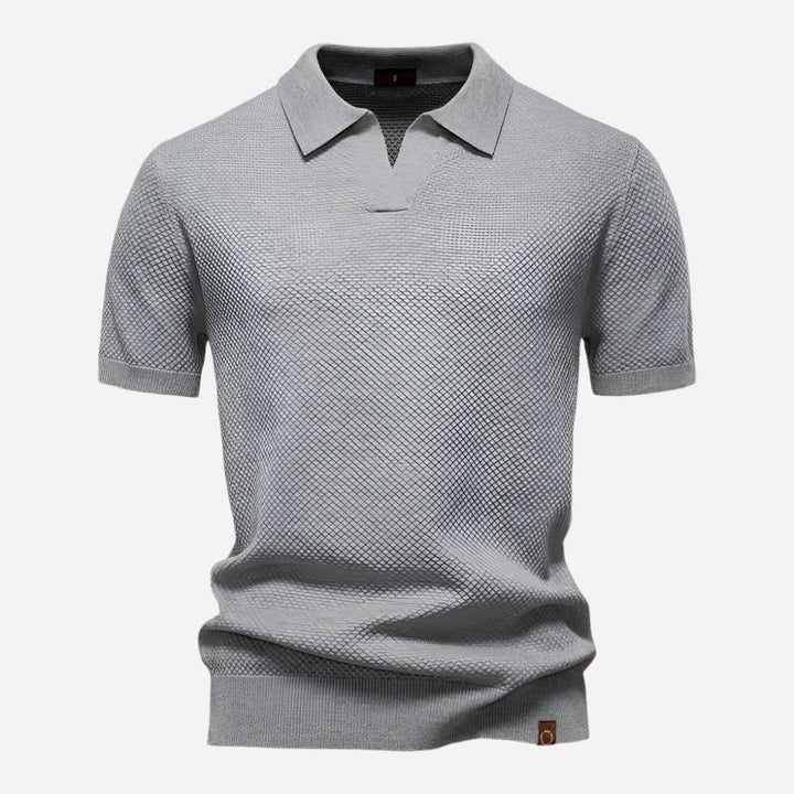 Leonard | Herren Strick Polo mit Kurzarm