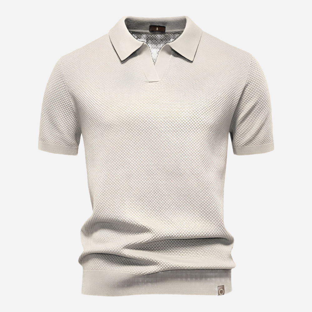 Leonard | Herren Strick Polo mit Kurzarm