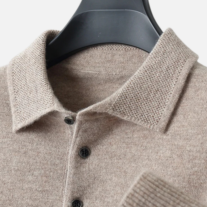 Felix | Herren Merino Polo Pullover mit Kragen