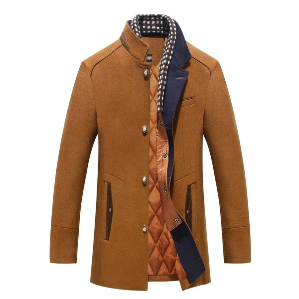Wintermantel für Herren im Woll-Look - braun