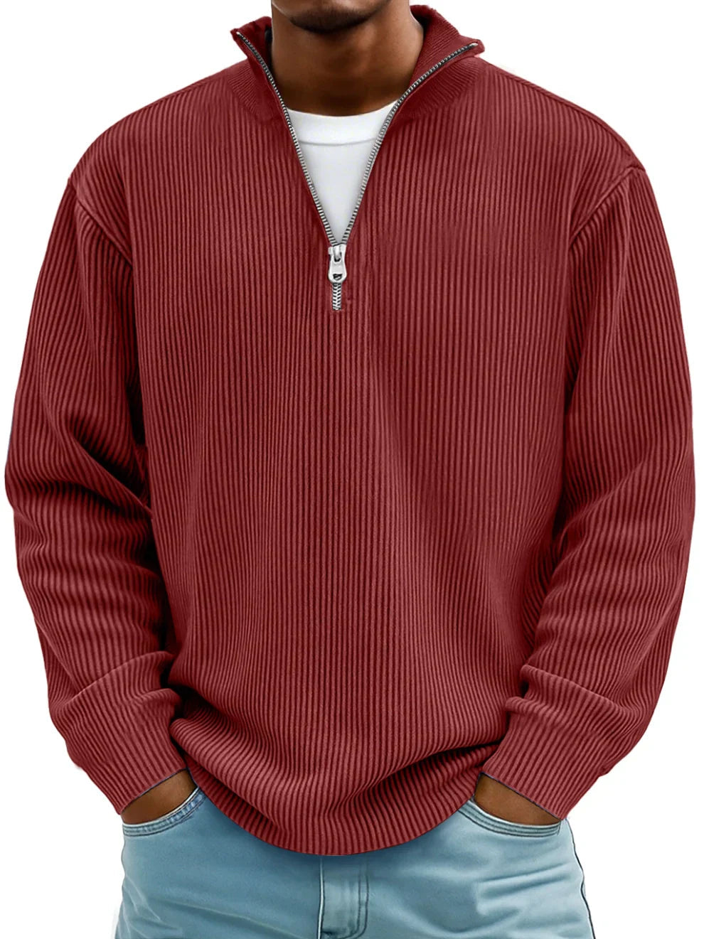 Florian | Herren Half-Zip Pullover mit Struktur