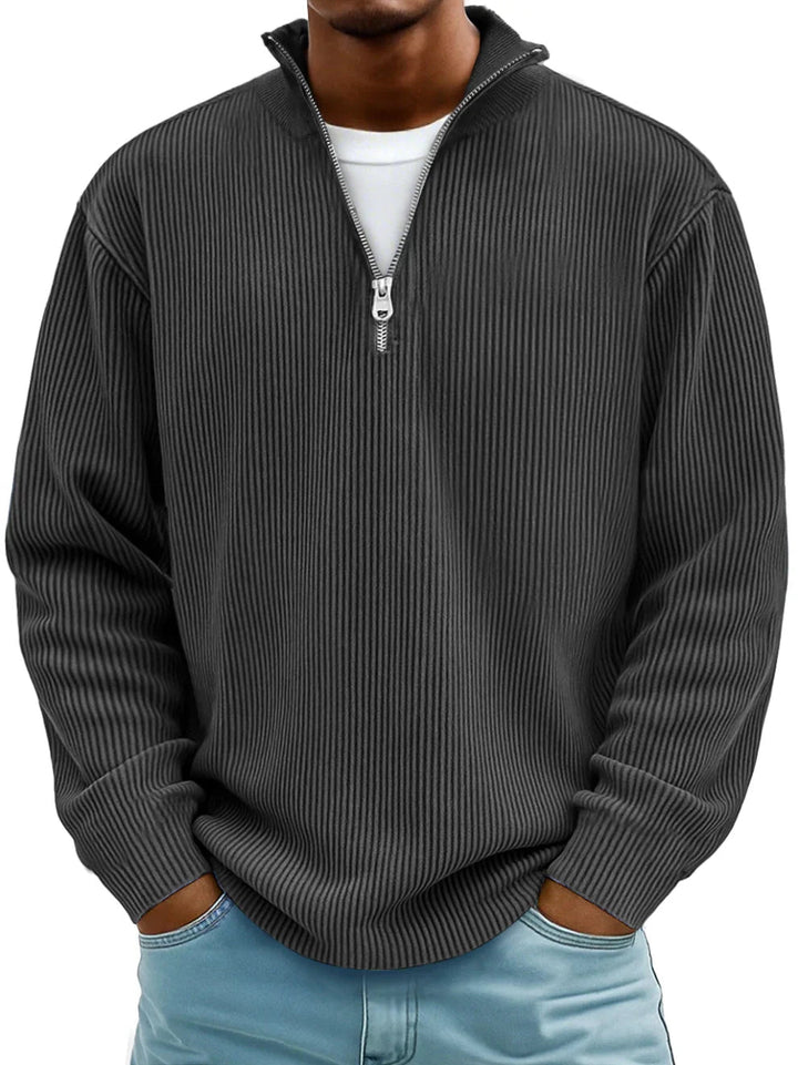 Lio | Men's Sweater with Zipper Collar