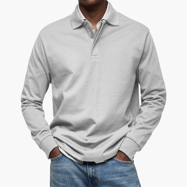 Milan | Herren Langarm Poloshirt mit Knopfleiste