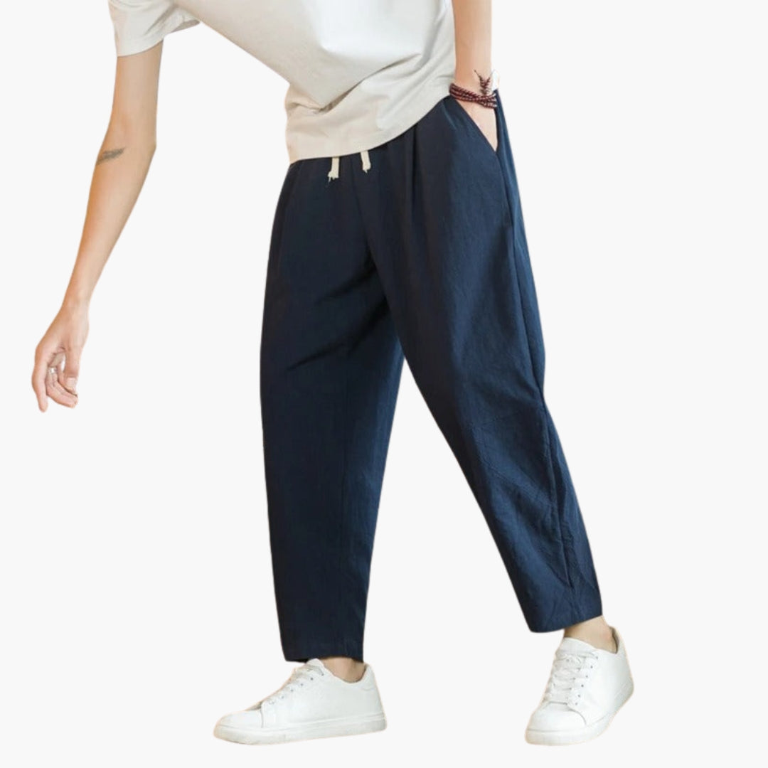 SwissFellas Herren Haremshose mit schmal zulaufendem Bein, lockere Passform