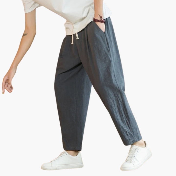 SwissFellas Herren Haremshose mit schmal zulaufendem Bein, lockere Passform