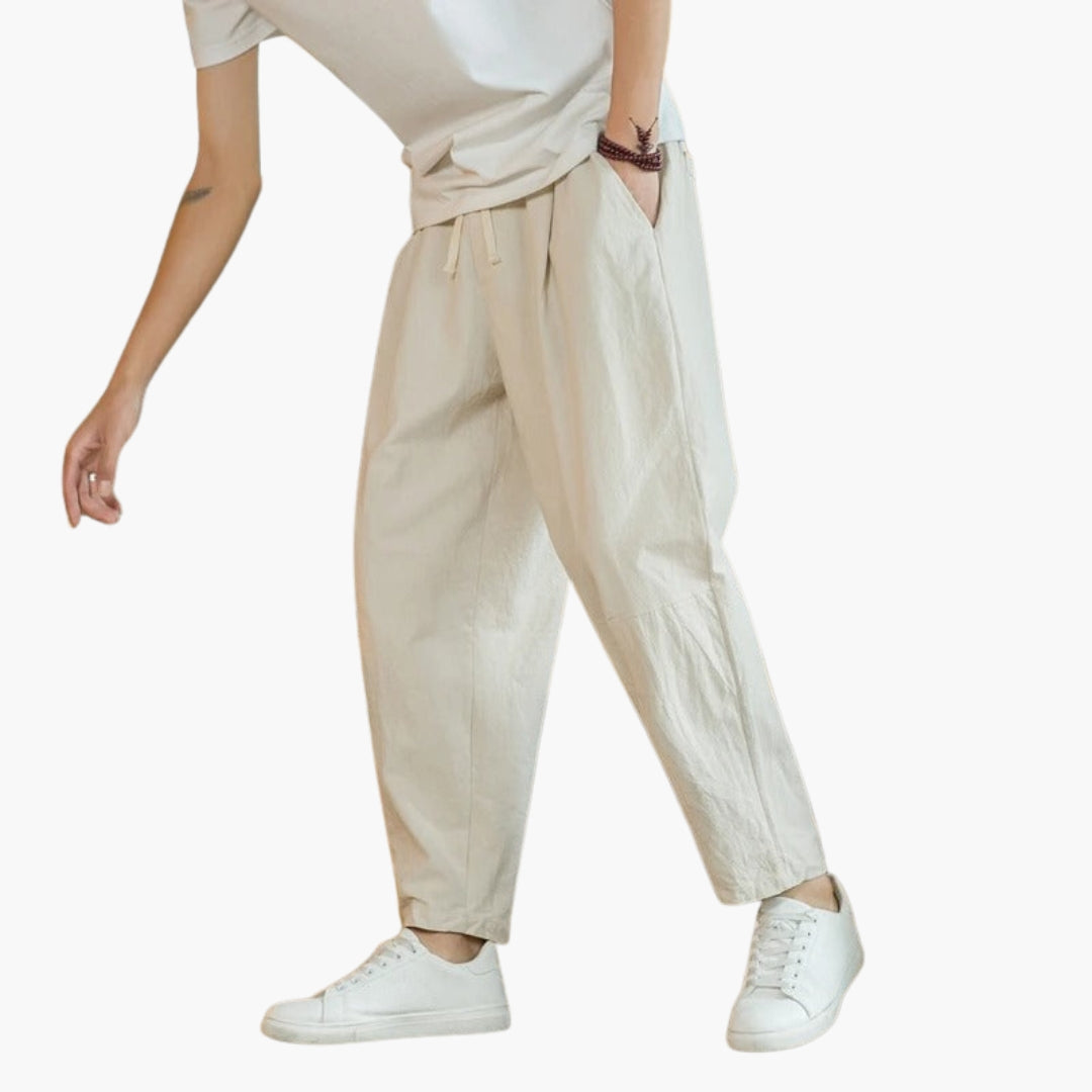 SwissFellas Herren Haremshose mit schmal zulaufendem Bein, lockere Passform
