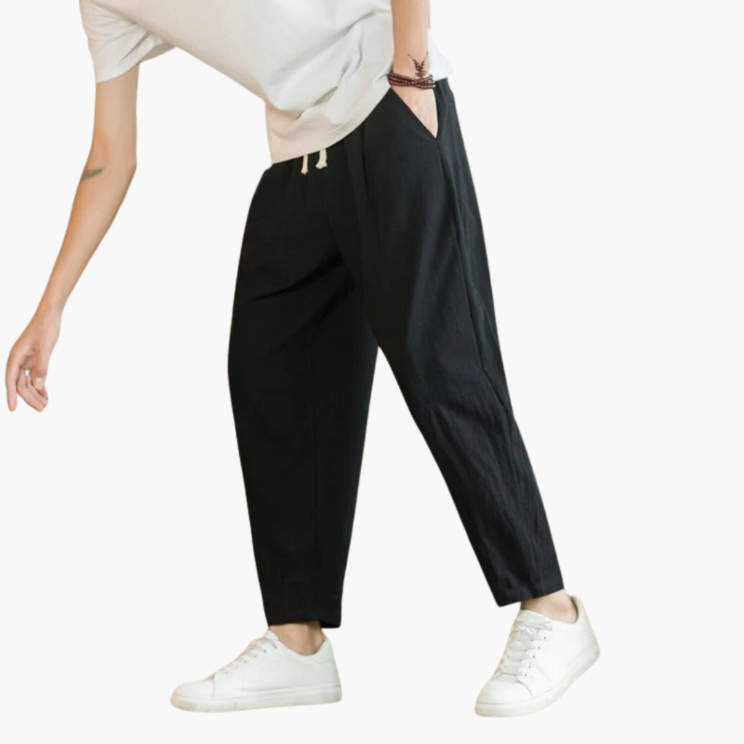 SwissFellas Herren Haremshose mit schmal zulaufendem Bein, lockere Passform