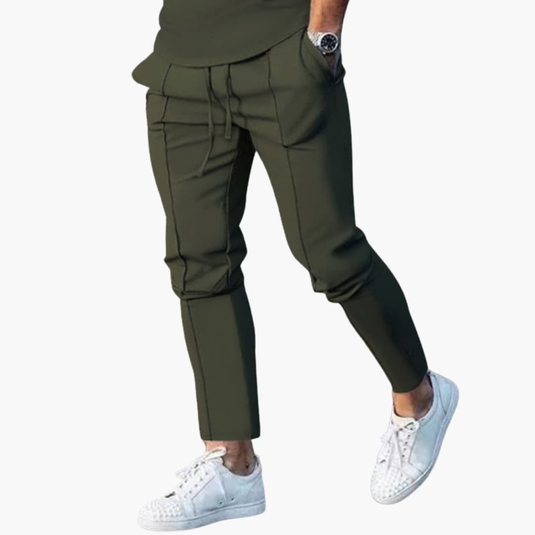 SwissFellas Herren Cargo Jogginghose mit Cargotaschen, schmale Passform