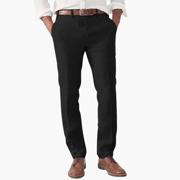 SwissFellas Herren Business Hose mit geradem Bein, schmale Passform
