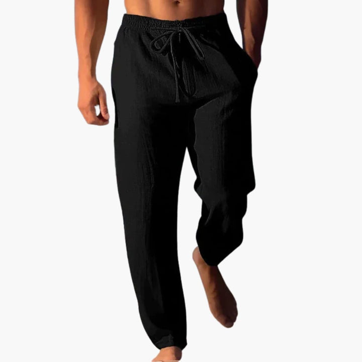 SwissFellas Herren Freizeithose mit Kordelzug und geradem Bein, bequeme Passform