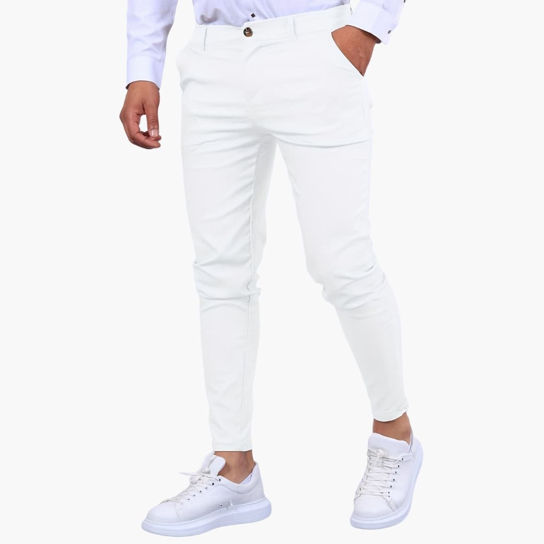 SwissFellas Herren Chinohose knöchellang, schmale Passform