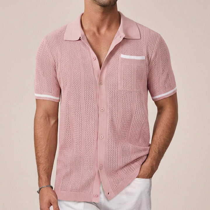 Arvid | Herren Strick Polo mit Knopfleiste