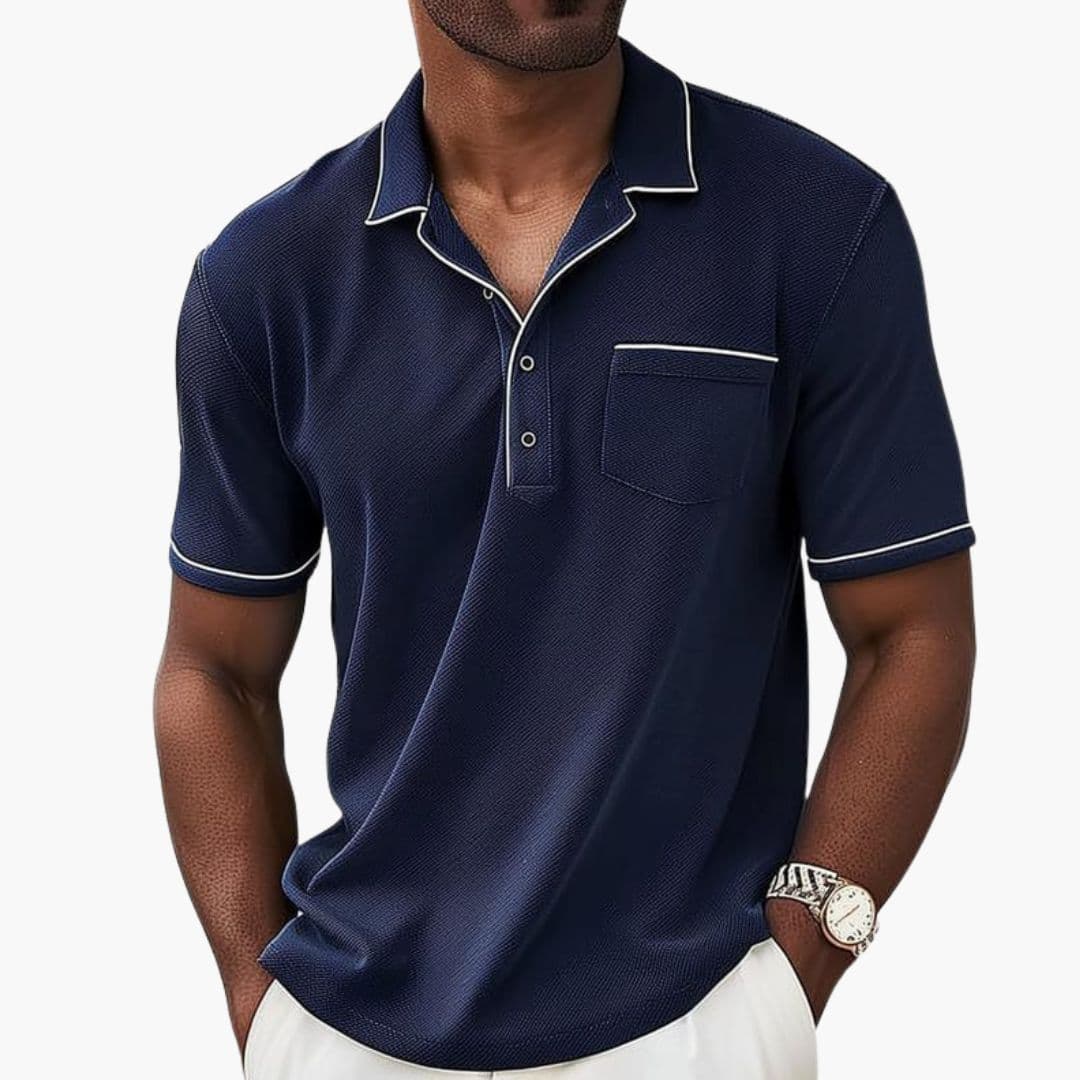 SwissFellas Herren Poloshirt mit Kontrastdetails, Kurzarm, reguläre Passform