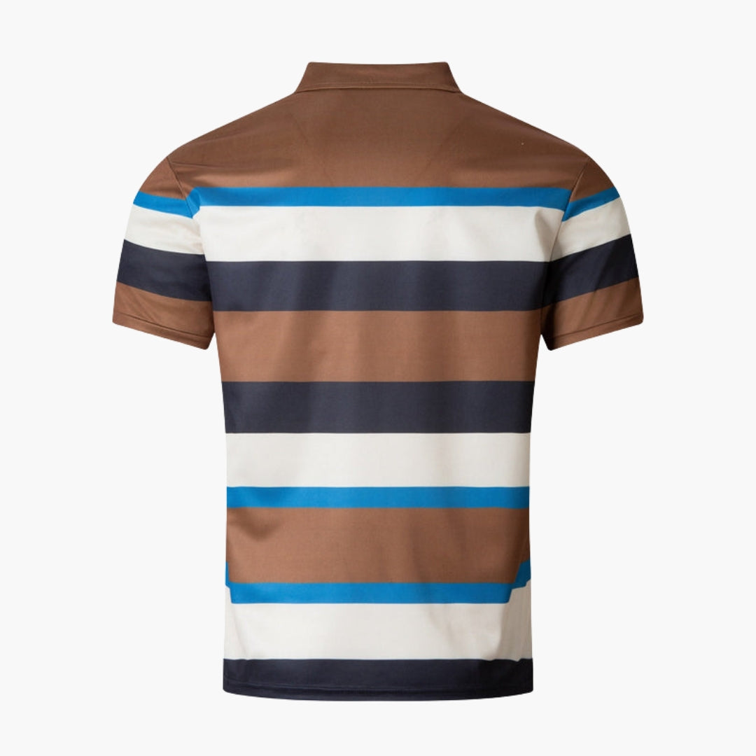 SwissFellas Herren Poloshirt mit Kurzarm und Streifenmuster, reguläre Passform