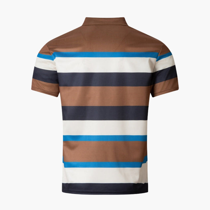 SwissFellas Herren Poloshirt mit Kurzarm und Streifenmuster, reguläre Passform