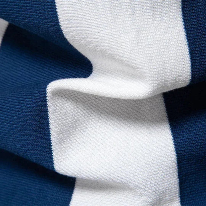 SwissFellas Herren Poloshirt mit Reissverschluss und Streifenmuster, reguläre Passform