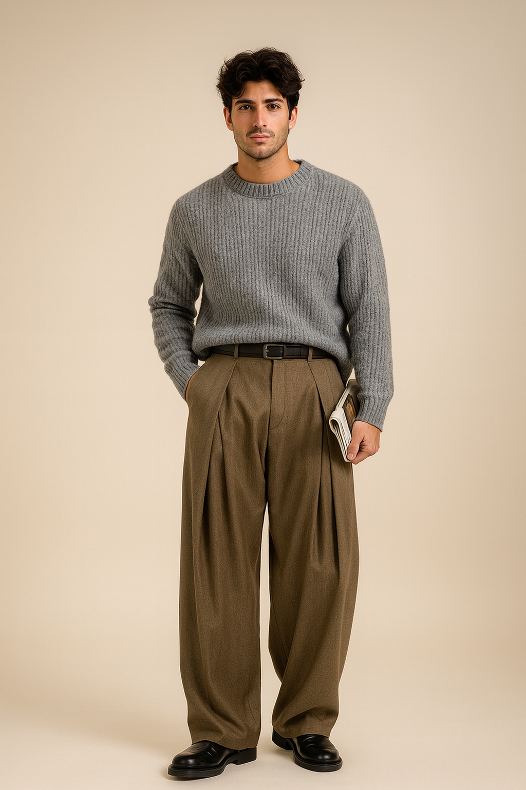 Silas | Herren Bundfaltenhose mit weitem Bein