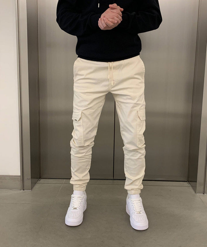 Cargo-Jogger für Herren mit elastischem Bund - beige