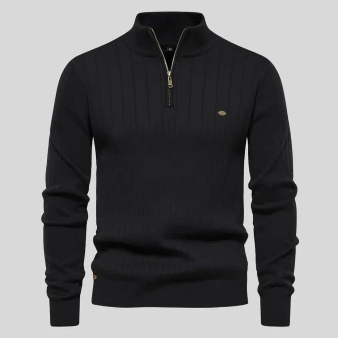 Christian | Herren Half-Zip Pullover mit Stehkragen