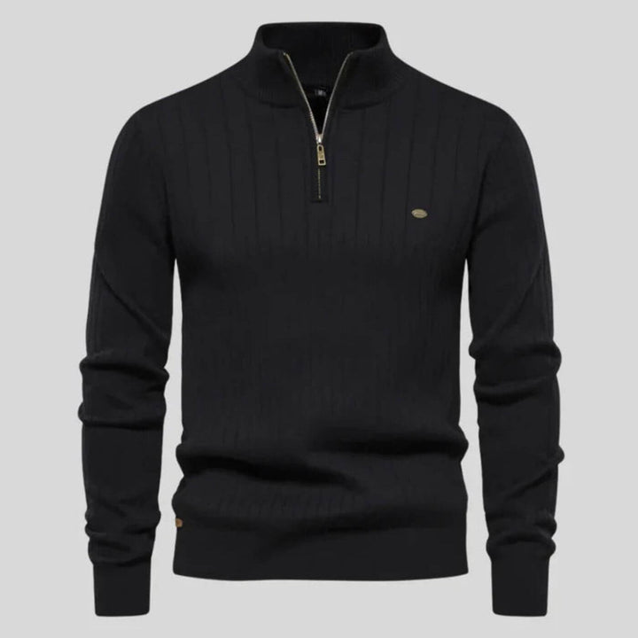 Christian | Herren Half-Zip Pullover mit Stehkragen