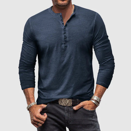 Jeremy | Langarmshirt mit Knopfleiste