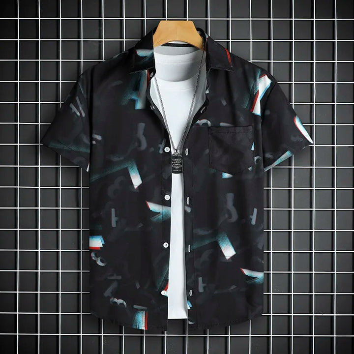 Marco | Kurzarmhemd mit Geo Print