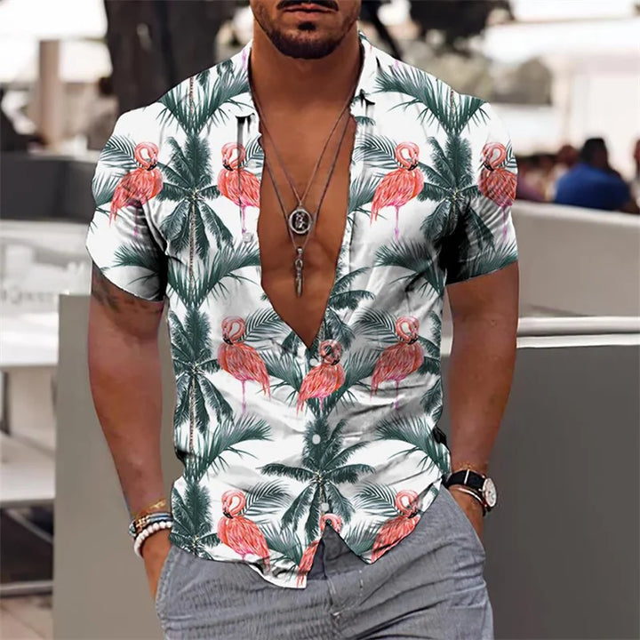 Pascal | Hawaii Hemd mit Strand Print