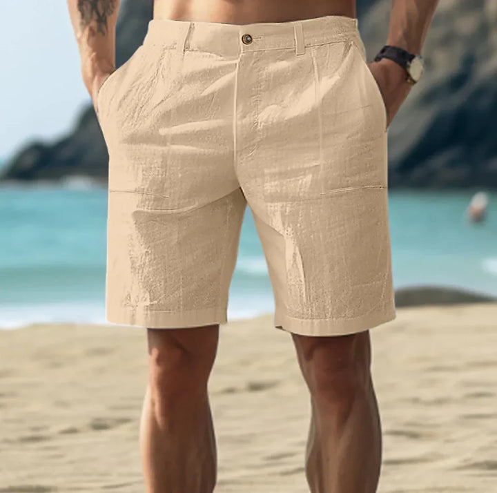 SwissFellas Herren Chino Shorts mit Knopfverschluss, reguläre Passform
