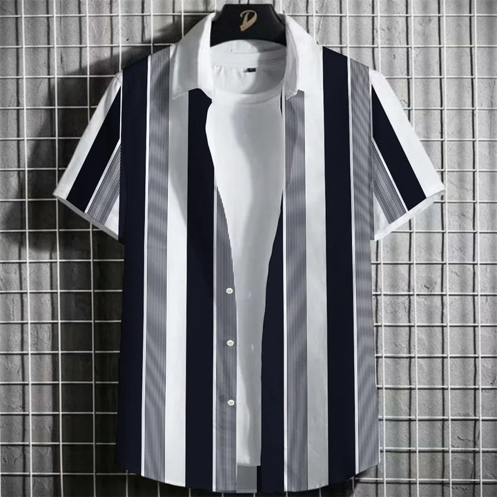 Matteo | Hawaii Hemd mit Streifen Print