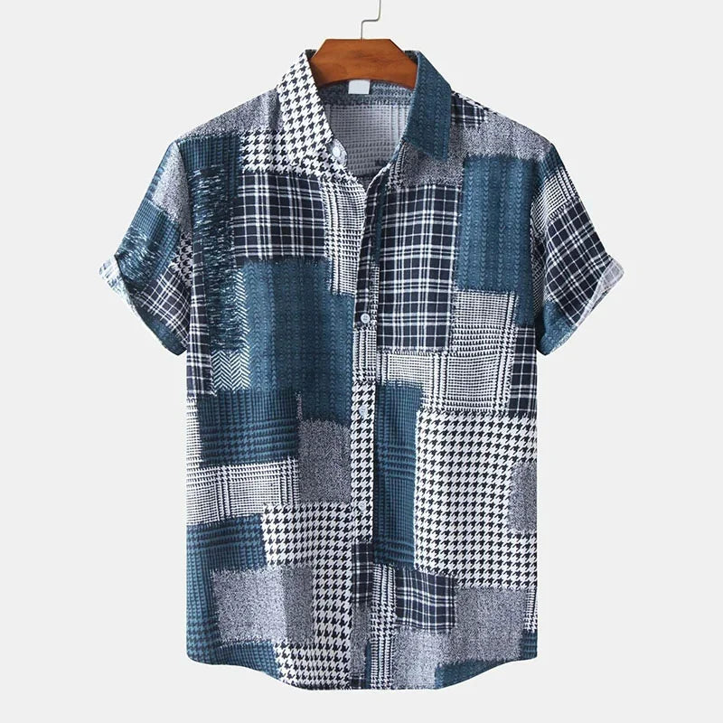 Konrad | Hawaii Hemd mit Patchwork Muster