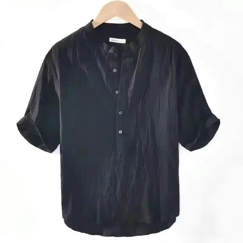 Herren Henley-T-Shirt | Kurze Ärmel und V-Ausschnitt mit Knopfleiste | Lässiger Reisestil