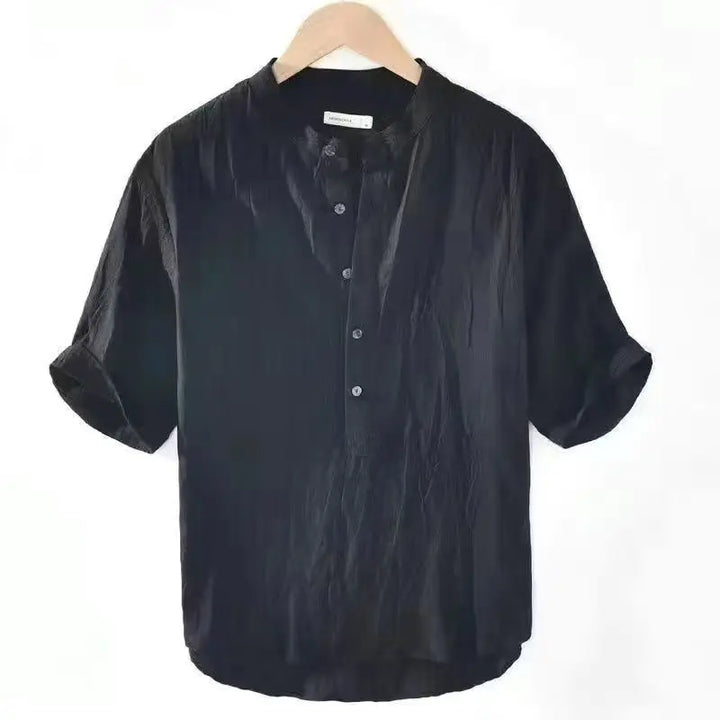 Herren Henley-T-Shirt | Kurze Ärmel und V-Ausschnitt mit Knopfleiste | Lässiger Reisestil