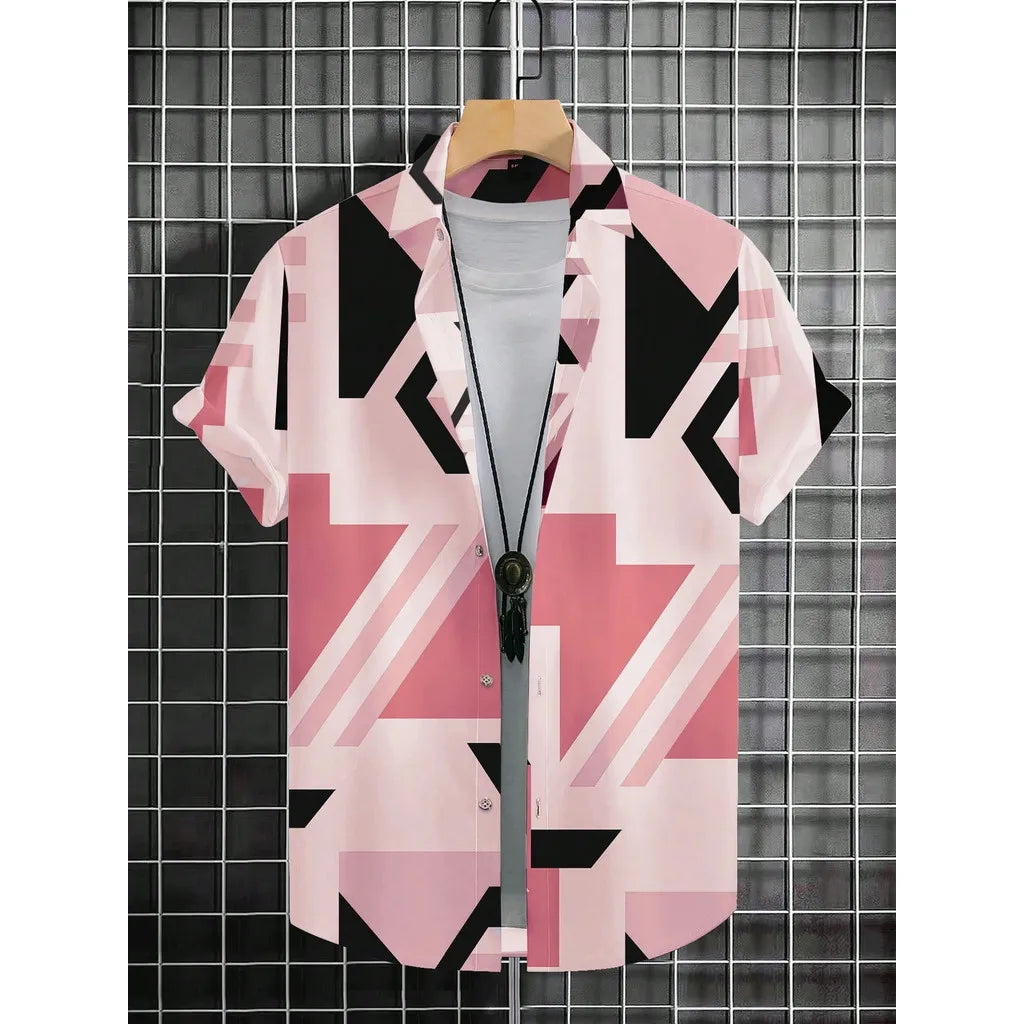 Leandro | Hawaii Hemd mit Geo Print
