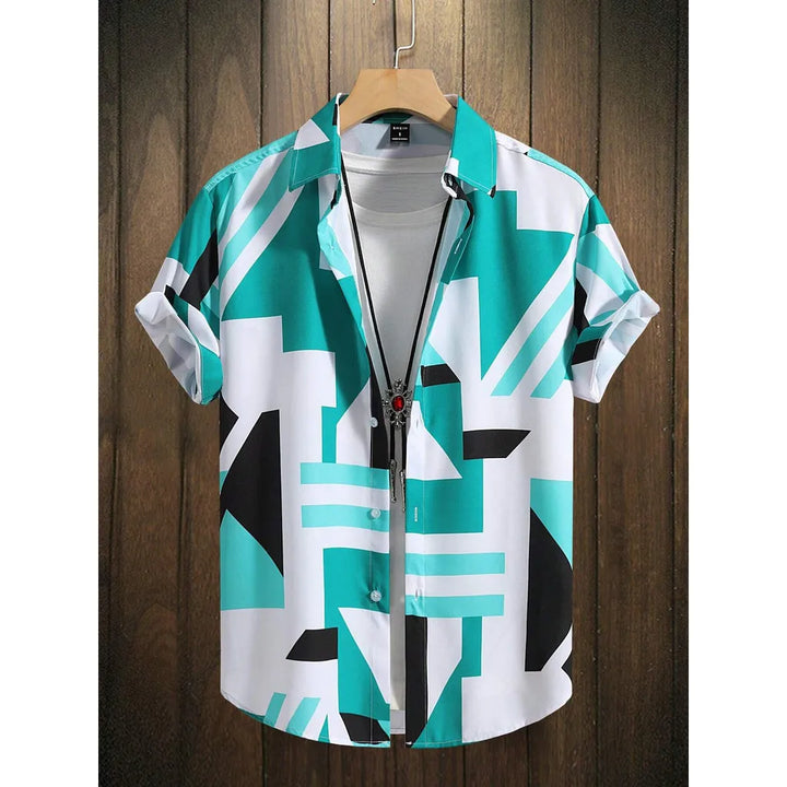 Leandro | Hawaii Hemd mit Geo Print