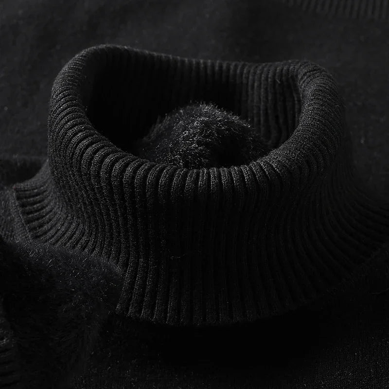 Liam | Herren Rollkragenpullover mit geripptem Saum