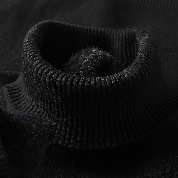 Liam | Herren Rollkragenpullover mit geripptem Saum