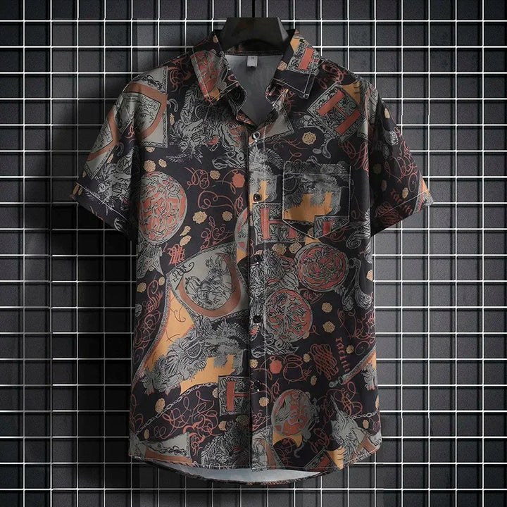 Samuel | Kurzarmhemd mit Vintage Print
