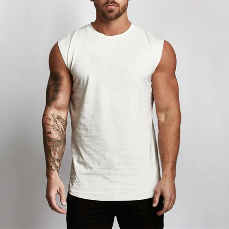 Herren Ärmelloses T-Shirt | Sportliche Passform Tank Top | Rundhals Design | Freizeit und Training