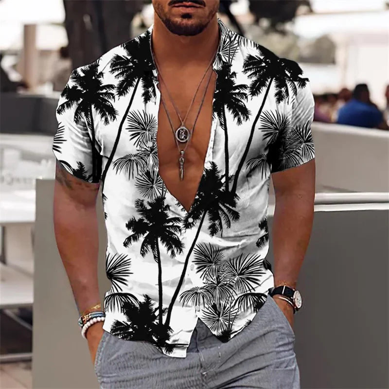 Pascal | Hawaii Hemd mit Strand Print