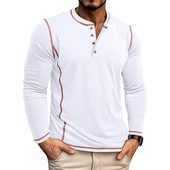 Herren Henley-Shirt | Knopfausschnitt und Lockere Passform | Sportlich-Lässiger Stil