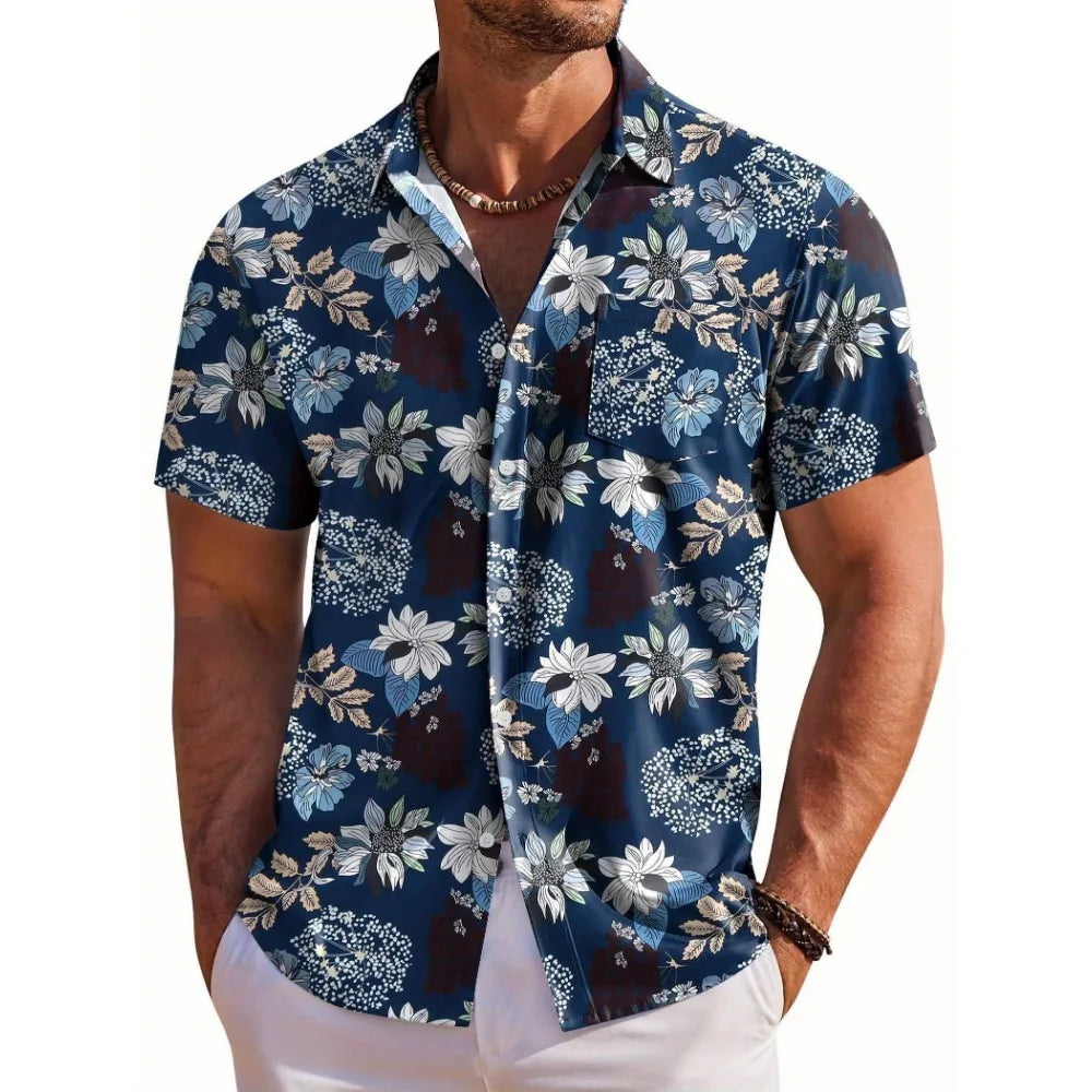 Finn | Hawaii Hemd mit Botanical Print