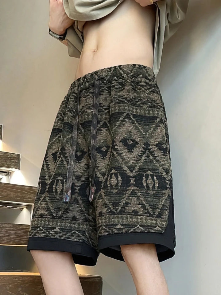 Mats | Oversize Beach Shorts mit Ethno Muster