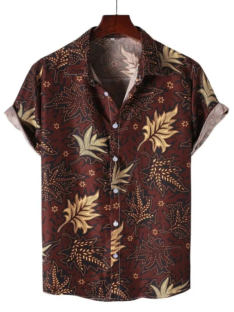 Enzo | Hawaii Hemd mit Leoparden Print