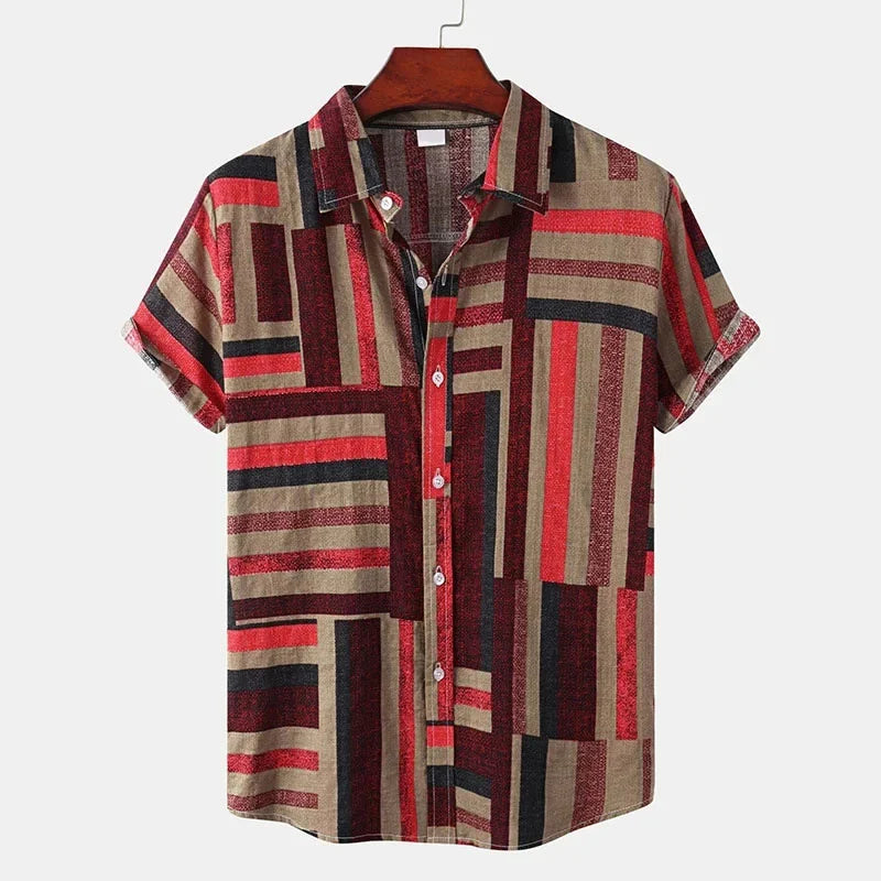 Konrad | Hawaii Hemd mit Patchwork Muster