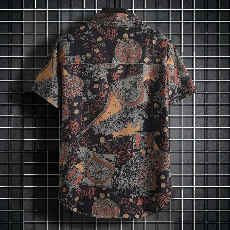 Samuel | Kurzarmhemd mit Vintage Print