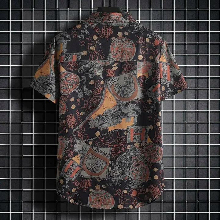 Samuel | Kurzarmhemd mit Vintage Print