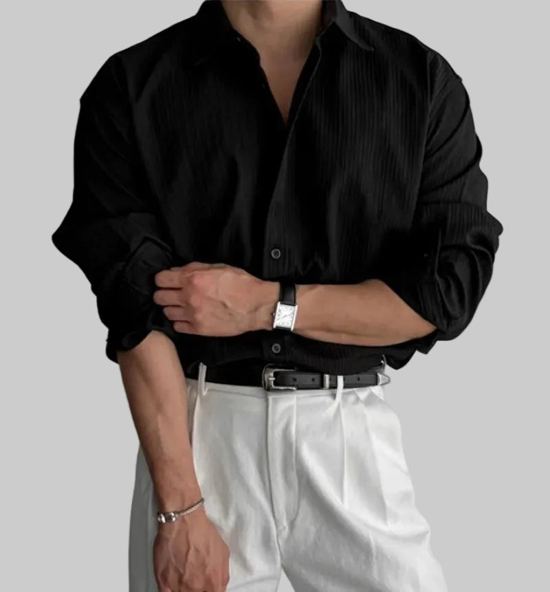 Herren Langarmhemd | Lockere Passform und Zeitloser Stil | Perfekt für Alltag und Freizeit